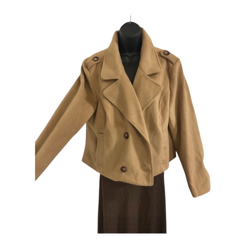 Ashley by‎ 26 International outerwear tan peacoat style jacket size large new
